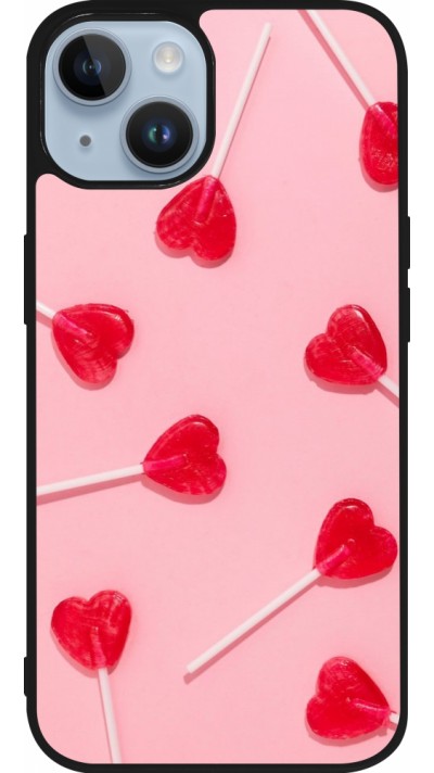 Coque iPhone 15 - Silicone rigide noir Saint Valentines Day 26 Lollipop