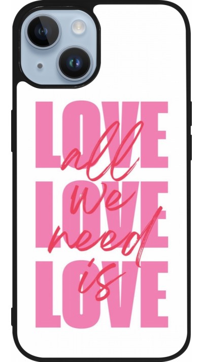Coque iPhone 15 - Silicone rigide noir Saint Valentines Day 26 Love all we need is