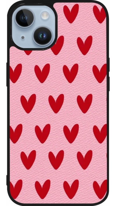 Coque iPhone 15 - Silicone rigide noir Saint Valentines Day 26 Pattern heart