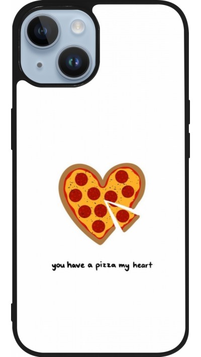 Coque iPhone 15 - Silicone rigide noir Saint Valentines Day 26 You have my pizza heart