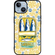 Coque iPhone 15 - Silicone rigide noir Sardines in oil 2026