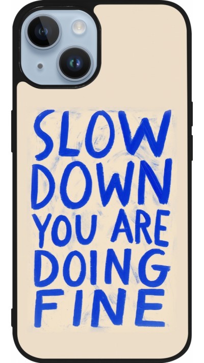 Coque iPhone 15 - Silicone rigide noir Slow down 2026