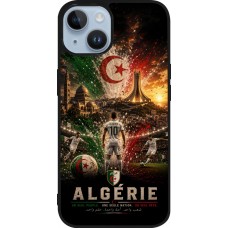 Coque iPhone 15 - Silicone rigide noir Football Algérie splash 2026