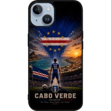 Coque iPhone 15 - Silicone rigide noir Football Cap-Vert splash 2026