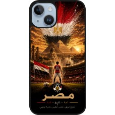 Coque iPhone 15 - Silicone rigide noir Football Égypte splash 2026
