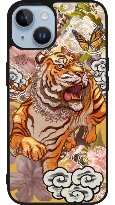 iPhone 15 Case Hülle - Silikon schwarz Spring 23 japanese tiger