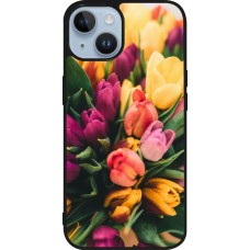 Coque iPhone 15 - Silicone rigide noir Bouquet of tulips 2026