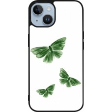 Coque iPhone 15 - Silicone rigide noir Butterflies 2026