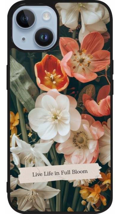 Coque iPhone 15 - Silicone rigide noir Full Bloom 2026
