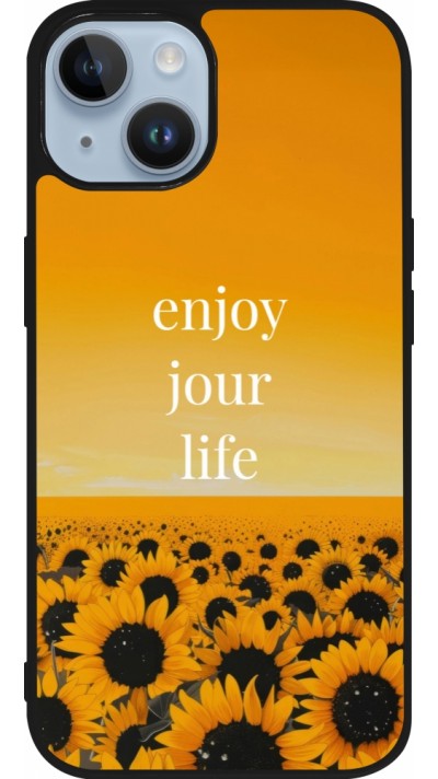 iPhone 15 Case Hülle - Silikon schwarz Summer 2025 Enjoy your life