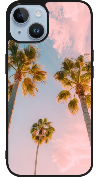 iPhone 15 Case Hülle - Silikon schwarz Summer 2025 Palmiers