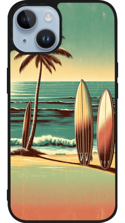 iPhone 15 Case Hülle - Silikon schwarz Surf Paradise