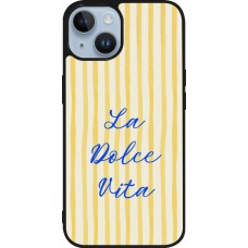 Coque iPhone 15 - Silicone rigide noir The good life 2026