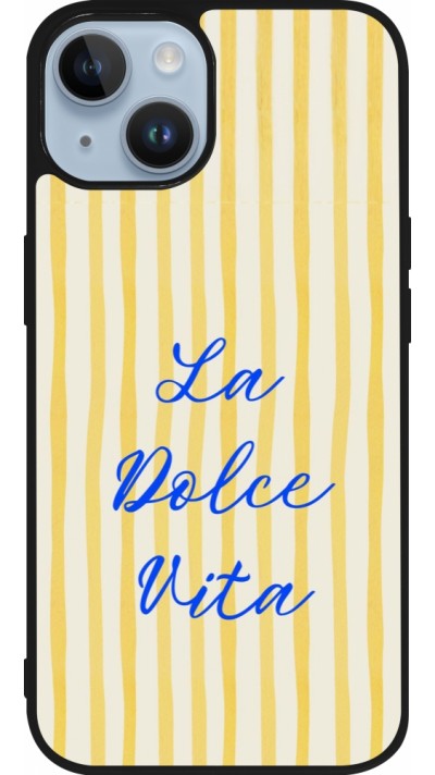 Coque iPhone 15 - Silicone rigide noir The good life 2026