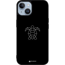 iPhone 15 Case Hülle - Silikon schwarz Turtles lines on black