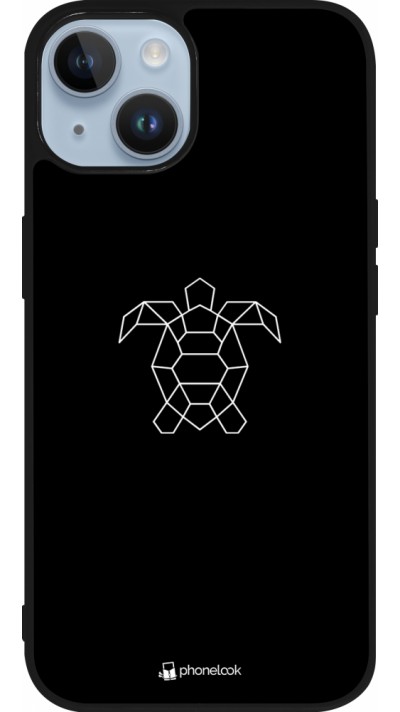 iPhone 15 Case Hülle - Silikon schwarz Turtles lines on black