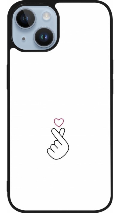 Coque iPhone 15 - Silicone rigide noir Valentine 2024 heart by Millennials