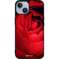 Coque iPhone 15 - Silicone rigide noir Valentine 2022 Rose