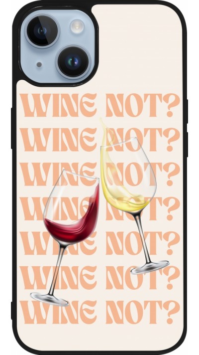 Coque iPhone 15 - Silicone rigide noir Wine not