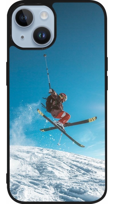 iPhone 15 Case Hülle - Silikon schwarz Winter 22 Ski Jump