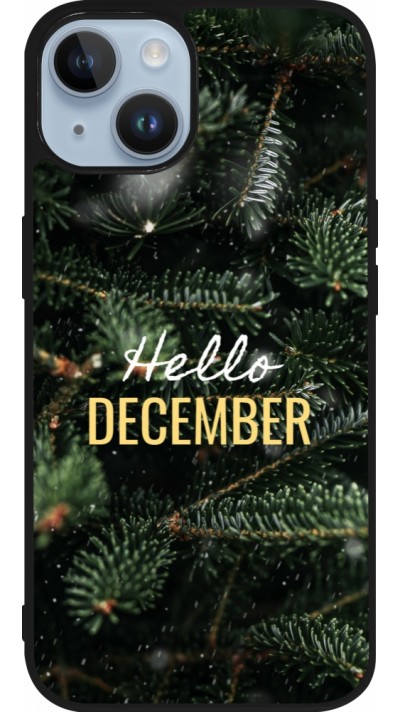 Coque iPhone 15 - Silicone rigide noir Winter 25 Winter hello december