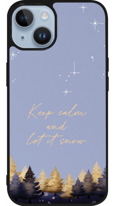 Coque iPhone 15 - Silicone rigide noir Winter 25 Winter illustration of trees