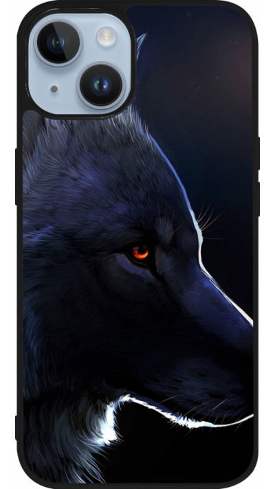 iPhone 15 Case Hülle - Silikon schwarz Wolf Shape
