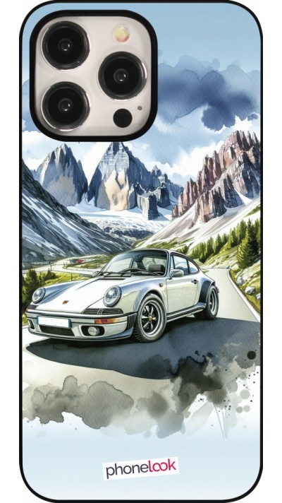 iPhone 15 Pro Max Case Hülle - Porsche 911 Berg Aquarell