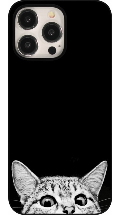 Coque iPhone 15 Pro Max - Cat Looking Up Black