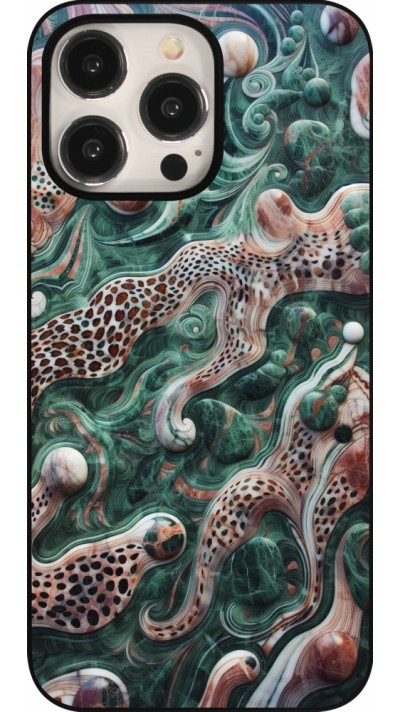 iPhone 15 Pro Max Case Hülle - Grüner Marmor und abstrakter Leopard