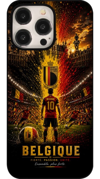 Coque iPhone 15 Pro Max - Football Belgique splash 2026