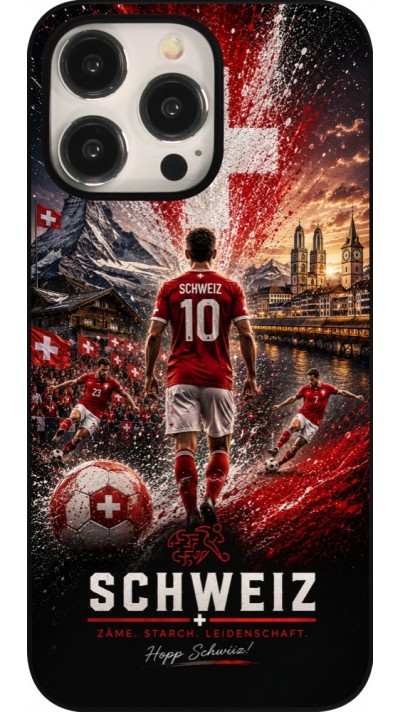 Coque iPhone 15 Pro Max - Football Schweiz splash 2026