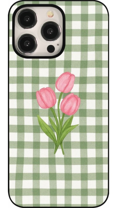 Coque iPhone 15 Pro Max - Green vichy tulips 2026