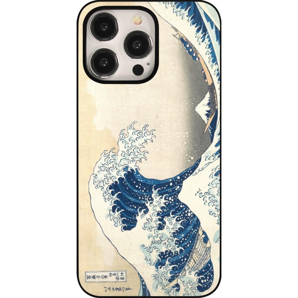 Coque iPhone 15 Pro Max - Tableau art - La Grande Vague de Kanagawa - Hokusai