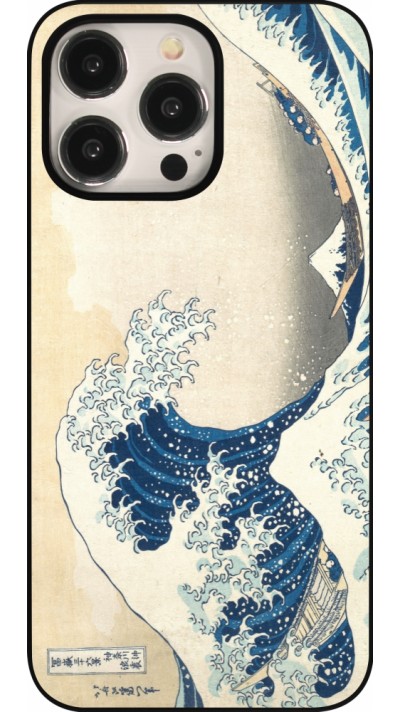 Coque iPhone 15 Pro Max - Tableau art - La Grande Vague de Kanagawa - Hokusai