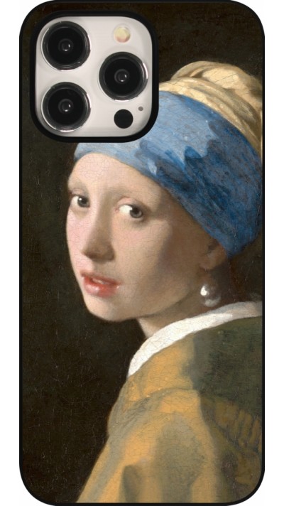 Coque iPhone 15 Pro Max - Tableau art - La Jeune fille à la perle - Johannes Vermeer