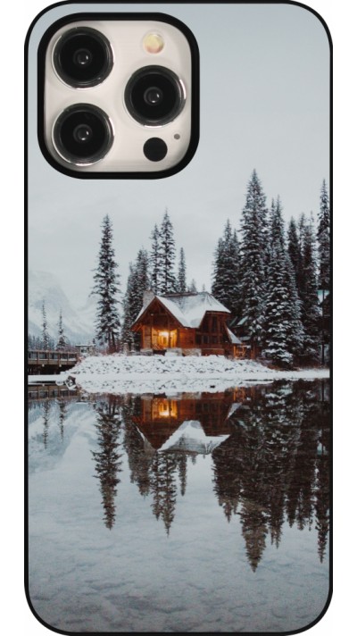 Coque iPhone 15 Pro Max - Winter 25 Winter house forest afternoon