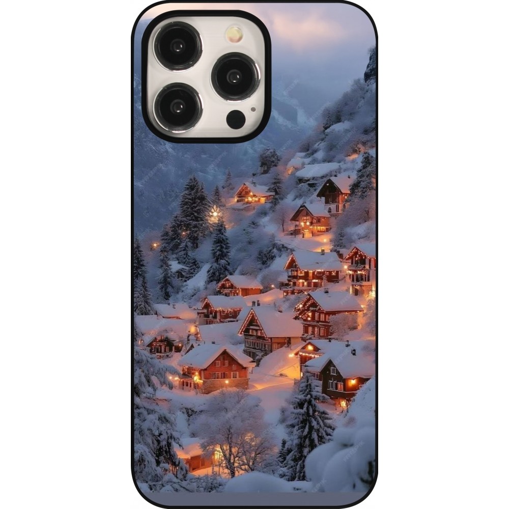 Coque iPhone 15 Pro Max - Winter 25 Winter snowy village