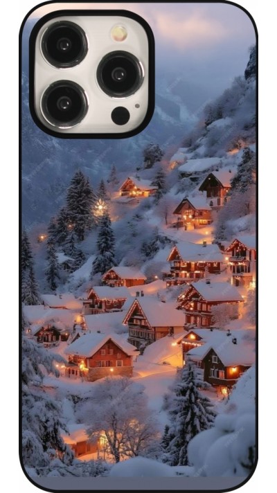 Coque iPhone 15 Pro Max - Winter 25 Winter snowy village