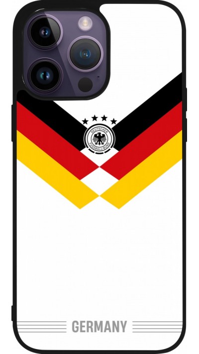 Coque iPhone 15 Pro Max - Silicone rigide noir Maillot de football Allemagne 2026 personnalisable