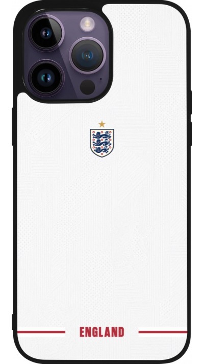 Coque iPhone 15 Pro Max - Silicone rigide noir Maillot de football Angleterre 2026 personnalisable