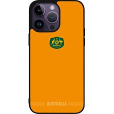 Coque iPhone 15 Pro Max - Silicone rigide noir Maillot de football Australie 2026 personnalisable