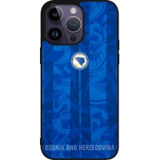 Coque iPhone 15 Pro Max - Silicone rigide noir Maillot de football Bosnie-Herzégovine 2026 personnalisable