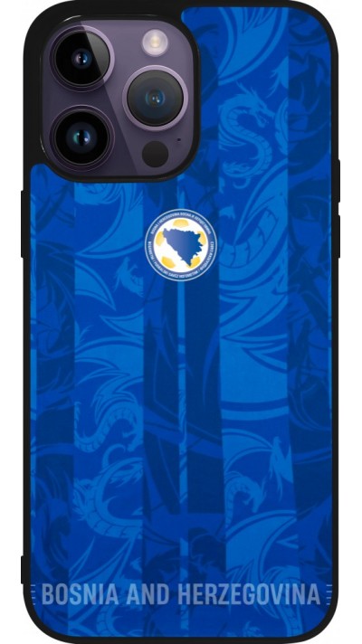 Coque iPhone 15 Pro Max - Silicone rigide noir Maillot de football Bosnie-Herzégovine 2026 personnalisable