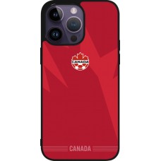 Coque iPhone 15 Pro Max - Silicone rigide noir Maillot de football Canada 2026 personnalisable