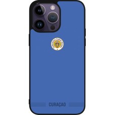 Coque iPhone 15 Pro Max - Silicone rigide noir Maillot de football Curaçao 2026 personnalisable