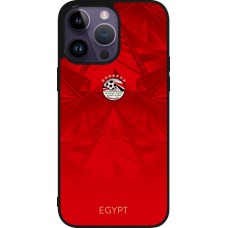 Coque iPhone 15 Pro Max - Silicone rigide noir Maillot de football Égypte 2026 personnalisable