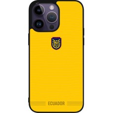 Coque iPhone 15 Pro Max - Silicone rigide noir Maillot de football Équateur 2026 personnalisable