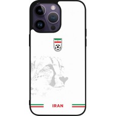 Coque iPhone 15 Pro Max - Silicone rigide noir Maillot de football Iran 2026 personnalisable