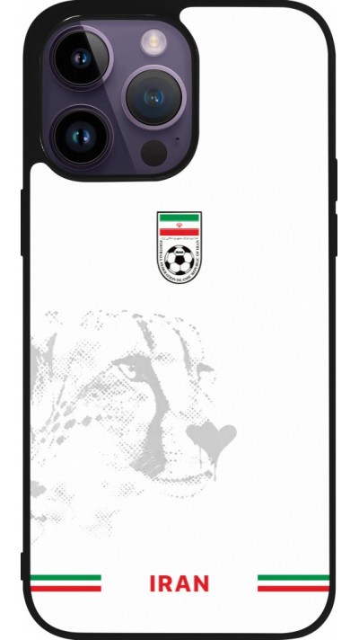 Coque iPhone 15 Pro Max - Silicone rigide noir Maillot de football Iran 2026 personnalisable